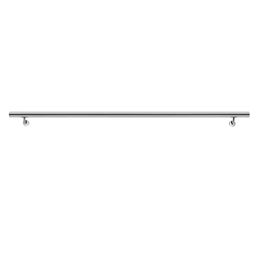 AICA Sanitaire Accessoire D'Escalier<Main courante - acier inox 304 - 100cm - Rampe escalier mural avec embouts - Pour intérieur et extérieur - Avec supports muraux