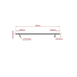 AICA Sanitaire Accessoire D'Escalier<Main courante - acier inox 304 - 100cm - Rampe escalier mural avec embouts - Pour intérieur et extérieur - Avec supports muraux