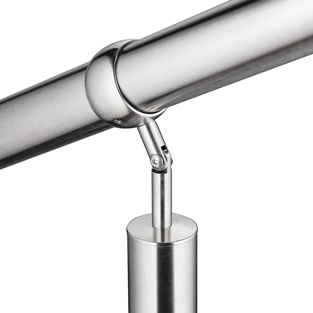 AICA Sanitaire Main courante 1.2 m argent inox 201 fixation sol et mur escaliers intérieur extérieur by Aica- Accessoire D'Escalier