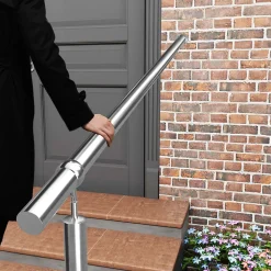 AICA Sanitaire Main courante 1 m argent inox 201 fixation sol et mur escaliers intérieur extérieur by Aica- Accessoire D'Escalier