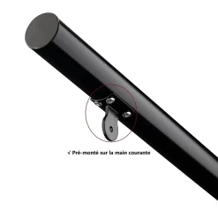 AICA Sanitaire Accessoire D'Escalier<Main courante 1.2 m noir mat inox 201 installation verticale escaliers rampes intérieur extérieur by Aica