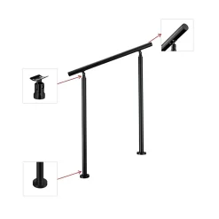 AICA Sanitaire Accessoire D'Escalier<Main courante 1.5 m noir mat inox 201 installation verticale escaliers rampes intérieur extérieur by Aica
