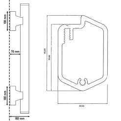 Homewell Main courante alu 1 mètre - Noir mat laqué 9005 - Kit avec 2 supports muraux et embouts noirs- Accessoire D'Escalier