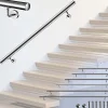 AICA Sanitaire Accessoire D'Escalier<Main courante 80cm diam 42.4mm inox 304 Argent avec 2 supports - rampe escalier murale