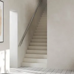 AICA Sanitaire Accessoire D'Escalier<Main courante 200cm diam 42.4mm en Inox 304 Argent avec 2 supports