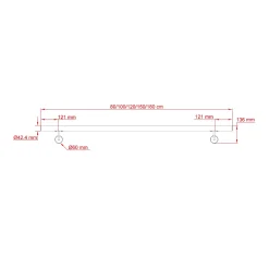 AICA Sanitaire Accessoire D'Escalier<Main courante 80cm, inox 304, Design naturel aspect bois, rampe d'escalier ronde, avec 2 supports muraux, intérieur & extérieur