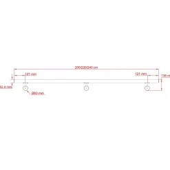 AICA Sanitaire Accessoire D'Escalier<Main courante 220cm, inox 304, rampe d'escalier ronde, avec 3 supports muraux, intérieur & extérieur