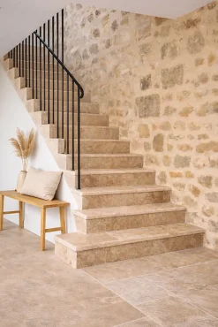 Ligerio Accessoire D'Escalier<Marche d'escalier en travertin naturel mix bords arrondis interieur exterieur