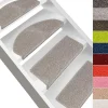 Floordirekt Accessoire D'Escalier<Marchettes d'escalier Dynasty Velours, antidérapantes, Gris argenté, Semi-Circulaire, 23,5 x 65 cm -