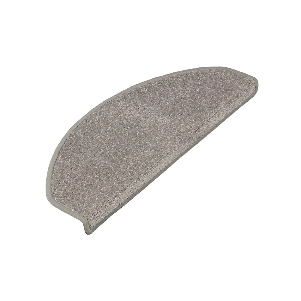 Floordirekt Accessoire D'Escalier<Marchettes d'escalier Dynasty Velours, antidérapantes, Gris argenté, Semi-Circulaire, 23,5 x 65 cm -