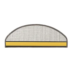 Floordirekt Accessoire D'Escalier<Marchettes d'escalier Dynasty Velours, antidérapantes, Gris argenté, Semi-Circulaire, 23,5 x 65 cm -