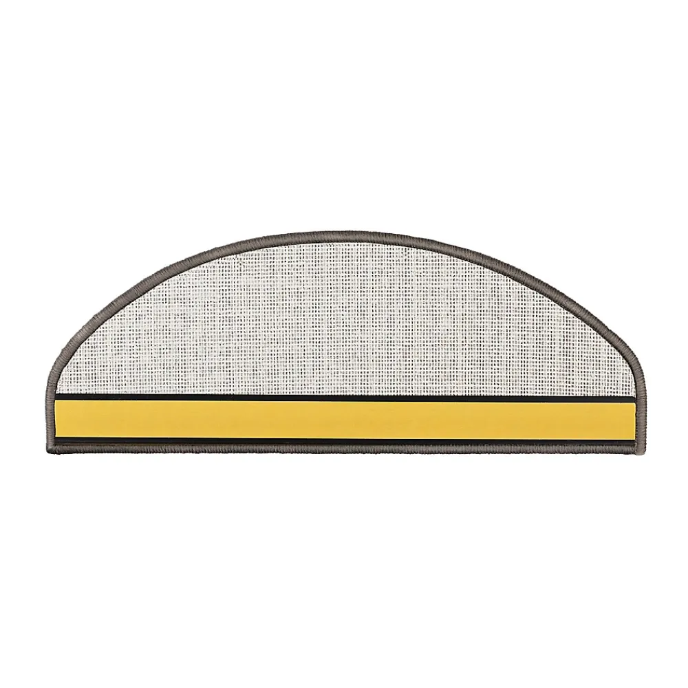 Floordirekt Accessoire D'Escalier<Marchettes d'escalier Dynasty Velours, antidérapantes, Gris argenté, Semi-Circulaire, 23,5 x 65 cm -