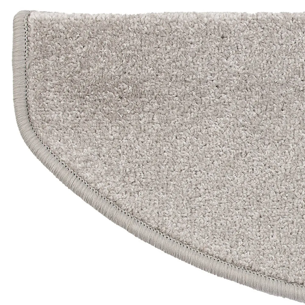 Floordirekt Accessoire D'Escalier<Marchettes d'escalier Dynasty Velours, antidérapantes, Gris argenté, Semi-Circulaire, 23,5 x 65 cm -