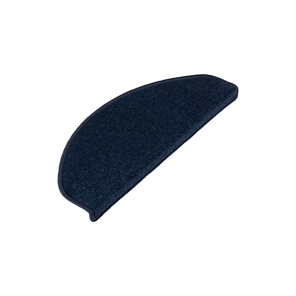 Floordirekt Marchettes d'escalier Dynasty Velours, antidérapantes, Bleu, Semi-Circulaire, 23,5 x 65 cm -- Accessoire D'Escalier