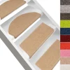 Floordirekt Accessoire D'Escalier<Marchettes d'escalier Dynasty Velours, antidérapantes, Marron clair, Semi-Circulaire, 23,5 x 65 cm -