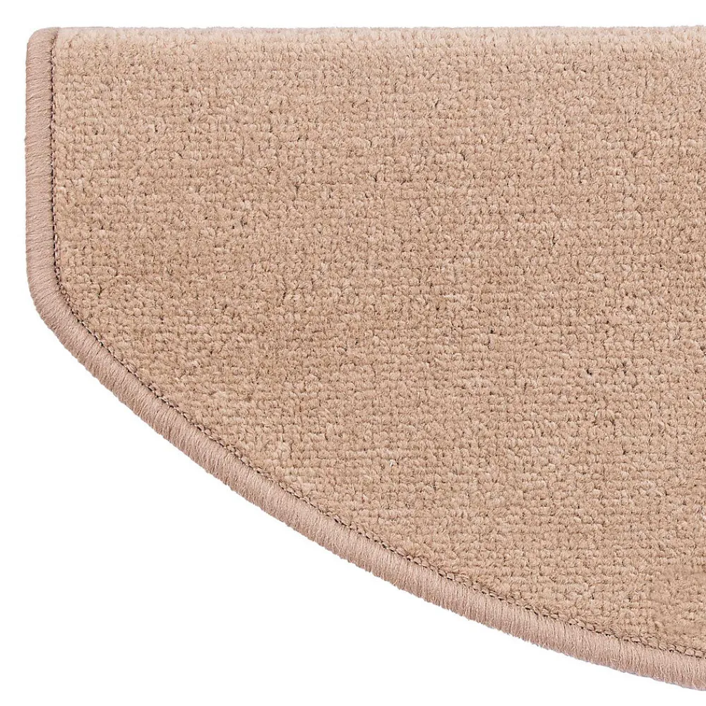 Floordirekt Accessoire D'Escalier<Marchettes d'escalier Dynasty Velours, antidérapantes, Marron clair, Semi-Circulaire, 23,5 x 65 cm -
