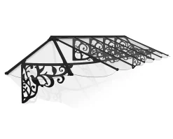 Canopia by Palram Auvent Et Marquise<Marquise de porte Lily 88 x 422 cm Noire en Acrylique et aluminium