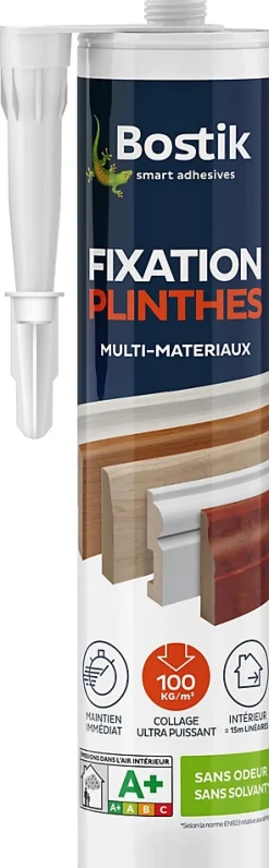 Bostik Mastic colle fixation plinthe 310 ml- Colle Parquet