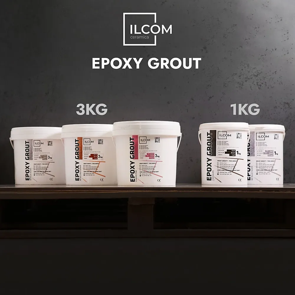 Ilcom Mastic époxy bi-composant pour le remplissage des joints - Beige - 1Kg- Joint Carrelage Sol