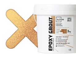 Ilcom Joint Carrelage Sol<Mastic époxy bi-composant pour le remplissage des joints - Cuivre métallique - 3Kg