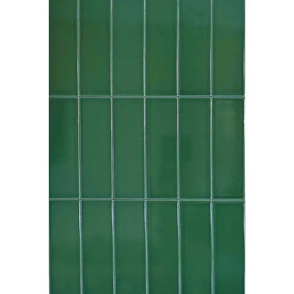 Lux Mosaic Carrelage Mural Uni|Carrelage Mural Pour Douche<Mini Brick Ikon Lisse Green Série Revêtement Porcelaine Premium 5x15cm
