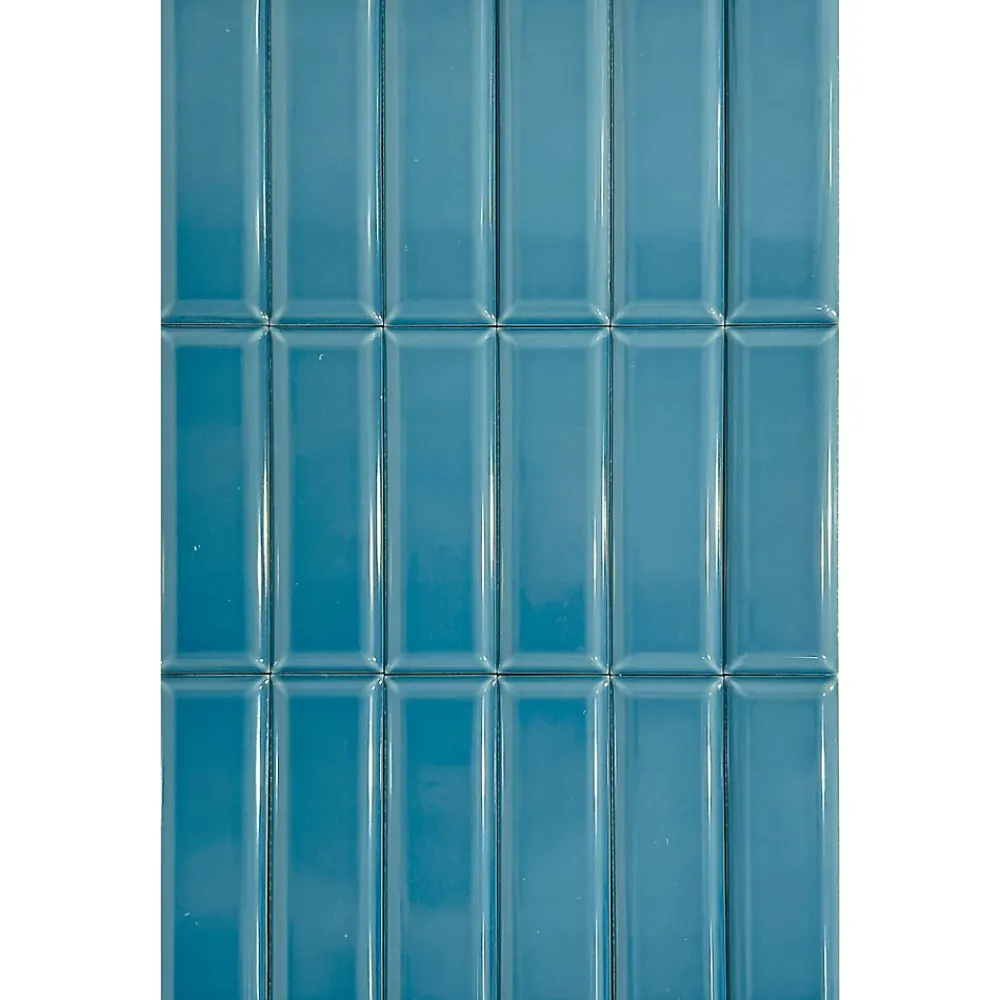 Lux Mosaic Carrelage Mural Uni|Carrelage Mural Pour Wc<Mini Brick Ikon Pillow Blue Série Revêtement Porcelaine Premium 5x15cm