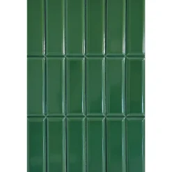 Lux Mosaic Carrelage Mural Uni|Carrelage Mural Pour Cuisine<Mini Brick Ikon Pillow Green Série Revêtement Porcelaine Premium 5x15cm