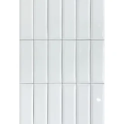 Lux Mosaic Carrelage Mural Uni<Mini Brick Ikon Pillow White Série Revêtement Porcelaine Premium 5x15cm