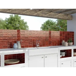 Lux Mosaic Mini Brick Série Calpe Red Porcelaine Premium 5x15cm.- Carrelage Mural Pour Cuisine