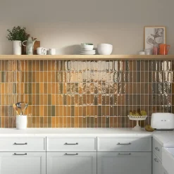Lux Mosaic Carrelage Mural Pour Cuisine<Mini Brick Série Calpe Terra Porcelaine Premium 5x15cm.
