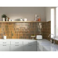 Lux Mosaic Carrelage Mural Pour Cuisine<Mini Brick Série Calpe Terra Porcelaine Premium 5x15cm.