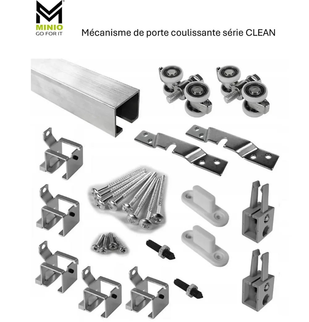 MINIO go for it Porte Coulissante<, porte coulissante CLEAN I 76 cm portes de chambre, avec miroir, wengé