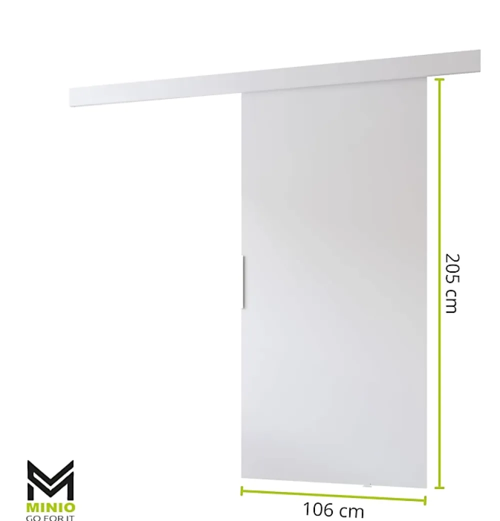 MINIO go for it , porte coulissante PRIM A 106 cm, Poignée noire, Chêne Wotan / Noir- Porte Coulissante