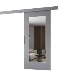 MINIO go for it Porte Coulissante<, porte coulissante CLEAN I 76 cm portes de chambre, avec miroir, Gris