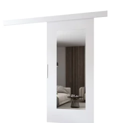 MINIO go for it Porte Coulissante<, porte coulissante CLEAN I 86 cm portes de chambre, avec miroir, Blanc