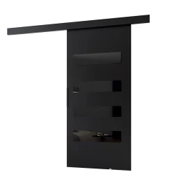 MINIO go for it , porte coulissante PRIM F 106 cm, Noir / noir / éléments décoratifs-noir / poignée noire- Porte Coulissante