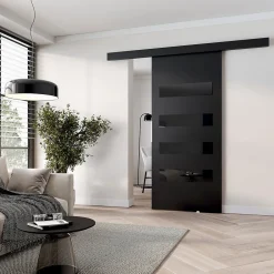 MINIO go for it , porte coulissante PRIM F 106 cm, Noir / noir / éléments décoratifs-noir / poignée noire- Porte Coulissante