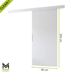 MINIO go for it Porte Coulissante<, porte coulissante CLEAN I 96 cm portes de chambre, avec miroir, Chêne Sonoma