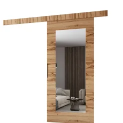 MINIO go for it Porte Coulissante<, porte coulissante CLEAN I 86 cm portes de chambre, avec miroir, Chêne Wotan