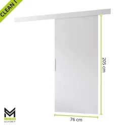 MINIO go for it , porte coulissante CLEAN I 76 cm portes de chambre, avec miroir, Chêne Sonoma- Porte Coulissante
