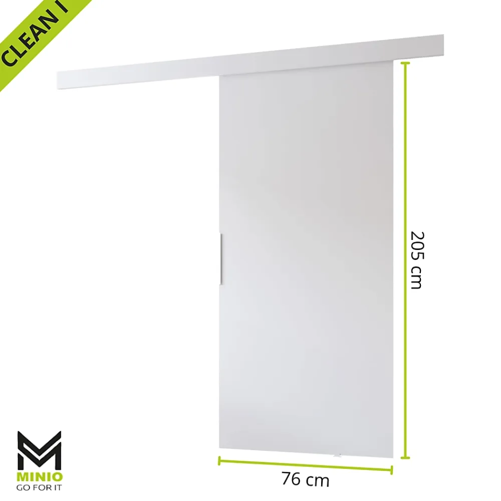 MINIO go for it , porte coulissante CLEAN I 76 cm portes de chambre, avec miroir, Chêne Sonoma- Porte Coulissante