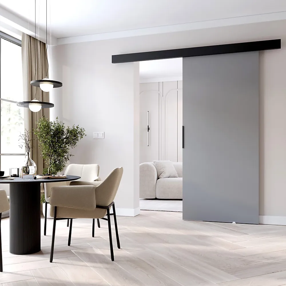 MINIO go for it , porte coulissante PRIM A 86 cm, Poignée noire, Gris / Noir- Porte Coulissante