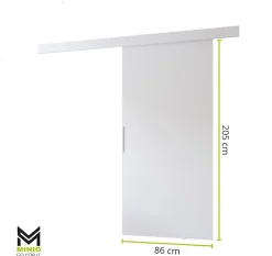 MINIO go for it , porte coulissante PRIM A 86 cm, Poignée noire, Gris / Noir- Porte Coulissante