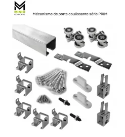 MINIO go for it , porte coulissante PRIM A 86 cm, Poignée noire, Gris / Noir- Porte Coulissante