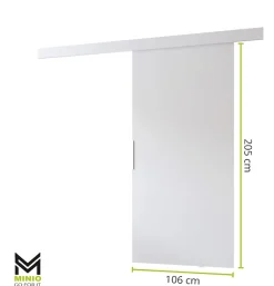 MINIO go for it , porte coulissante PRIM A 106 cm, Poignée noire, Noir- Porte Coulissante