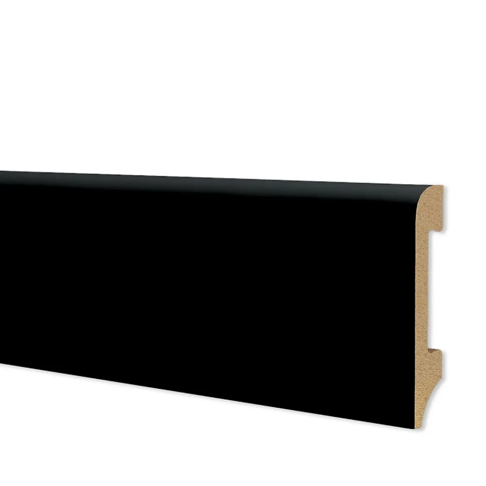 Eternal Parquet 108ML de plinthe BC brossée en EqualWood HI-TEC POLYMERS 75x14mm Noir, Blanc, Aluminium etc. - NOIR- Plinthe Bois|Plinthe Bois
