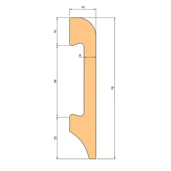Eternal Parquet 108ML de plinthe BC brossée en EqualWood HI-TEC POLYMERS 75x14mm Noir, Blanc, Aluminium etc. - NOIR- Plinthe Bois|Plinthe Bois