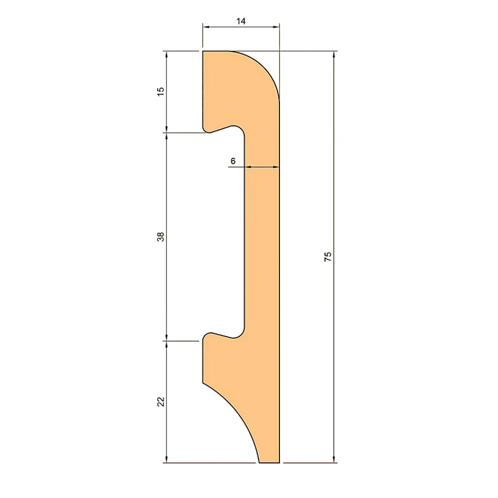 Eternal Parquet 108ML de plinthe BC brossée en EqualWood HI-TEC POLYMERS 75x14mm Noir, Blanc, Aluminium etc. - NOIR- Plinthe Bois|Plinthe Bois