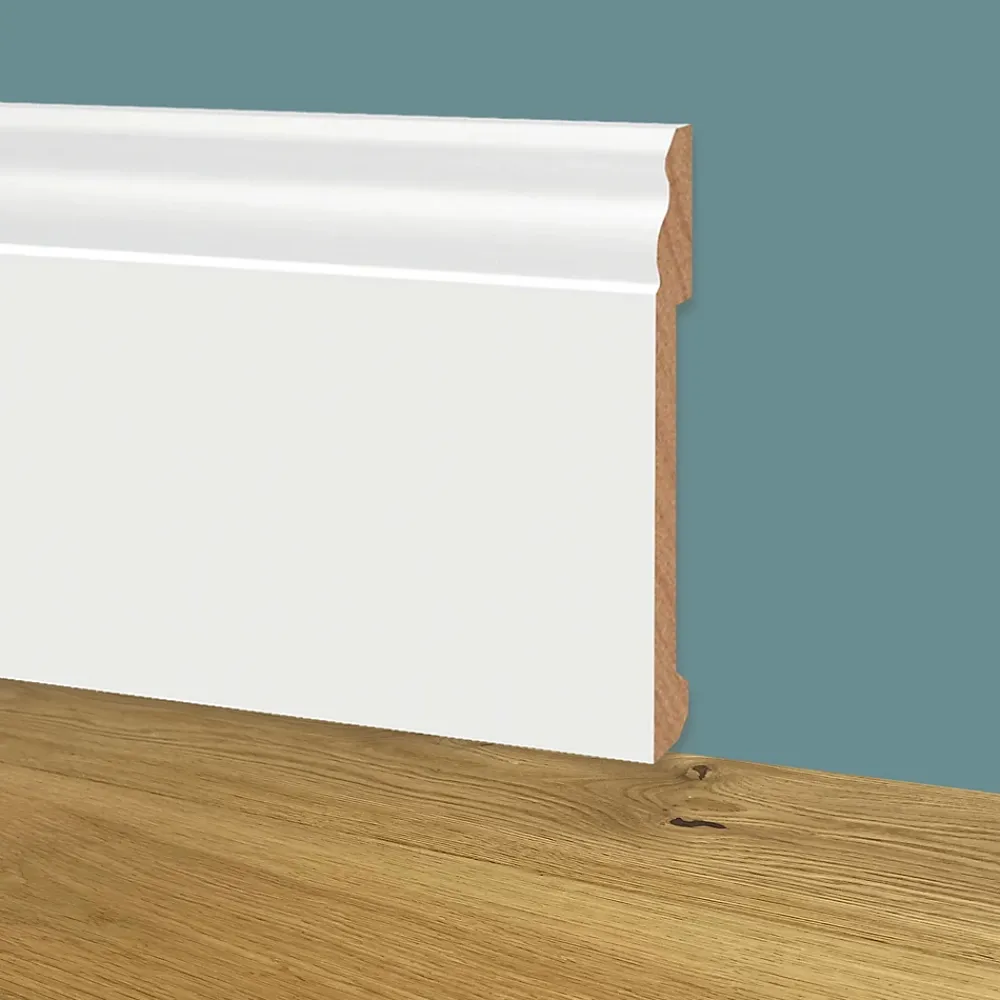 Eternal Parquet Plinthe Bois|Plinthe Bois<100ml de Plinthe DUCALE en EqualWood HI-TEC POLYMERS 170x14x2000mm - BLANC