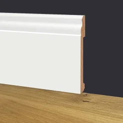 Eternal Parquet Plinthe Bois|Plinthe Bois<100ml de Plinthe DUCALE en EqualWood HI-TEC POLYMERS 170x14x2000mm - BLANC